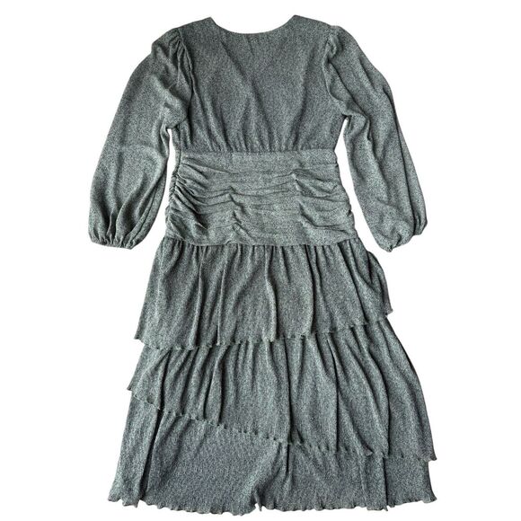 ASTR The Label Green Ruched Ruffle Floral Print Midi Dress - Picture 7 of 13